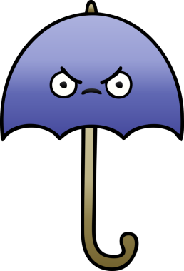 Bir insan tarafından çizilmiş gölgelenmiş şemsiye karikatürü