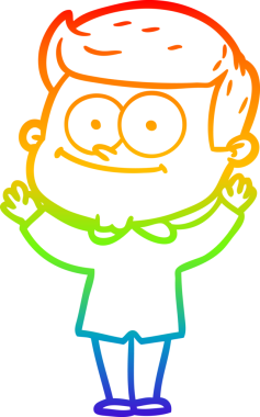 Bir insan tarafından çizilmiş mutlu bir adamın çizgi çizimi.