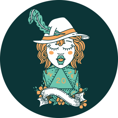 Bir insan tarafından çizilmiş 20 zarlı insan ozan ikonu