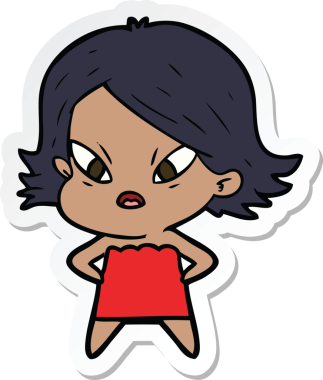 Bir insan tarafından çizilmiş bir karikatür çıkartması.