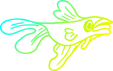 Soğuk gradyan çizgisi, bir insan tarafından çizilmiş dövüşen bir balığın çizimi.