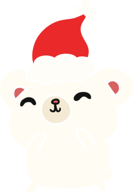 Bir insan tarafından çizilmiş Kawaii kutup ayısının el çizimi karikatürü.