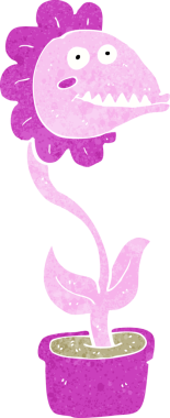 Bir insan tarafından çizilmiş bir canavar bitkisi.