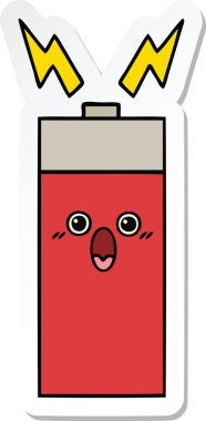 Bir insan tarafından çizilmiş şirin bir karikatür aküsünün çıkartması.