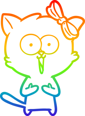 gökkuşağı gradyanı çizimi bir insan tarafından çizilmiş çizgi film kedisi