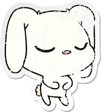 Bir insan tarafından çizilmiş sevimli kawaii tavşanının serbest sticker 'ı.
