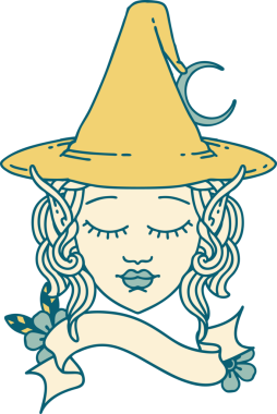 Retro Dövme Biçimi Elf karakteri bir insan tarafından çizilmiş