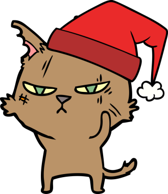 Bir insan tarafından çizilmiş sert çizgi film kedisi.