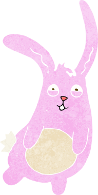 Bir insan tarafından çizilmiş komik çizgi film tavşanı