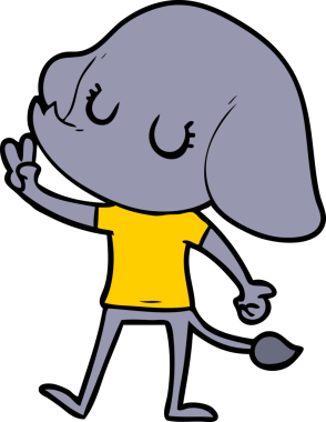 Bir insan tarafından çizilmiş şirin bir fil.