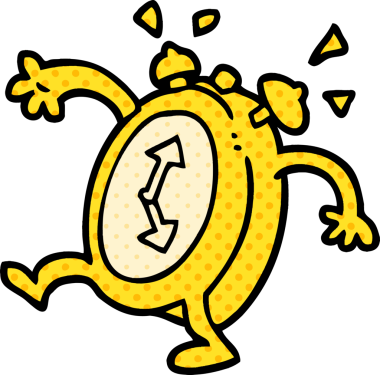 Bir insan tarafından çizilmiş karalama çalar saat.