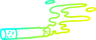 Bir insan tarafından çizilmiş sigara karikatürünün soğuk eğim çizgisi