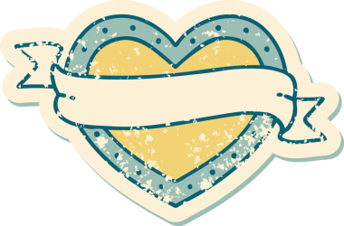 Bir insan tarafından çizilmiş kalp ve bayrağın sembolik depresif dövme şekli