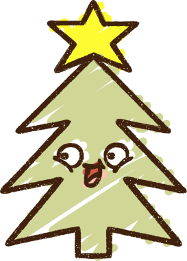 Bir insan tarafından çizilmiş Noel Ağacı Tebeşiri