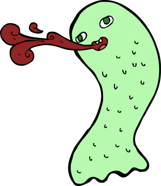 Bir insan tarafından çizilmiş komik çizgi film hayaleti.