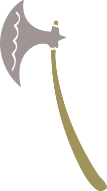 Bir insan tarafından çizilmiş ortaçağ baltası.