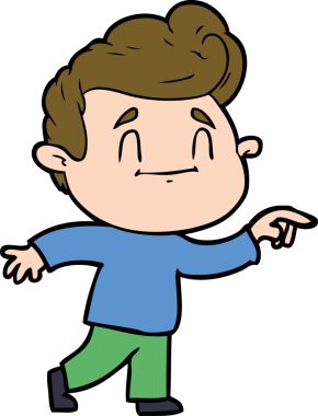 Bir insan tarafından çizilmiş mutlu çizgi film adamı.