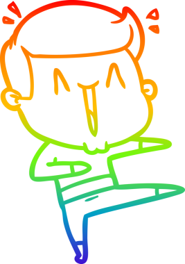 Gökkuşağı gradyanı çizimi bir insan tarafından çizilmiş heyecanlı bir çizgi film