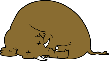 Bir insan tarafından çizilmiş ölü bir mamut.