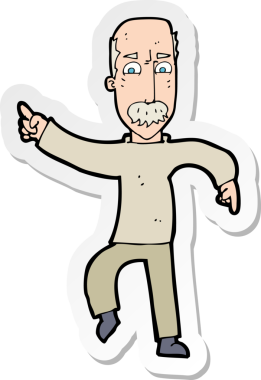 Bir insan tarafından çizilmiş kızgın yaşlı bir adamın çıkartması.