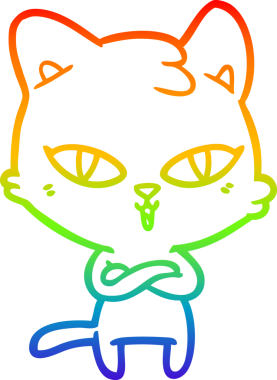 gökkuşağı gradyanı çizimi bir insan tarafından çizilmiş çizgi film kedisi