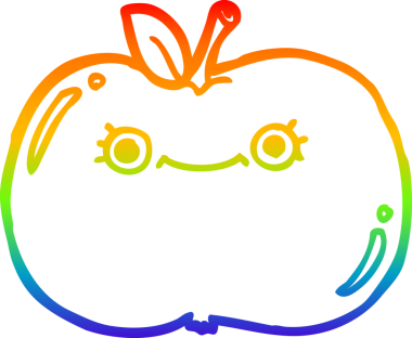 gökkuşağı gradyan çizimi bir insan tarafından çizilmiş şirin bir elma çizgi