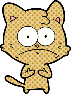 bir insan tarafından çizilmiş sinirli bir kedi.