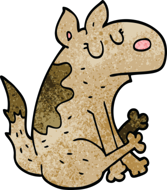 Bir insan tarafından çizilmiş karalama köpeği.