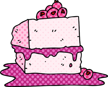 Bir insan tarafından çizilmiş çizgi roman tarzı tuhaf bir pasta.