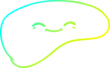 Bir insan tarafından çizilmiş karaciğerin soğuk gradyan çizgisi