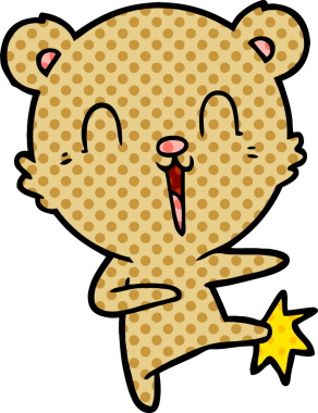 Bir insan tarafından çizilmiş bir çizgi film karakteri.