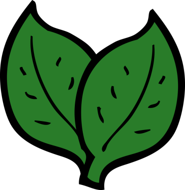 Bir insan tarafından çizilmiş çizgi film yaprağı.