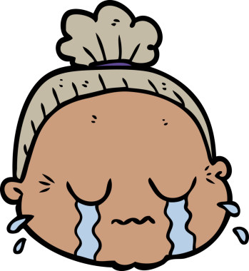 Bir insan tarafından çizilmiş yaşlı bir kadın.