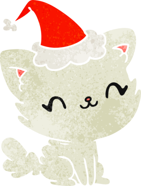 Bir insan tarafından çizilmiş kawaii kedisinin eski bir karikatürü.