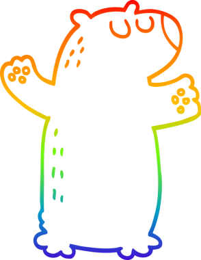 Bir insan tarafından çizilen kutup ayısının gökkuşağı gradyanı çizimi