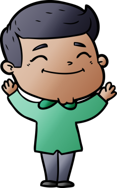 Bir insan tarafından çizilmiş mutlu çizgi film adamı.