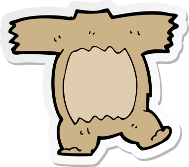 Bir insan tarafından çizilmiş oyuncak ayının gövdesinin çıkartması.