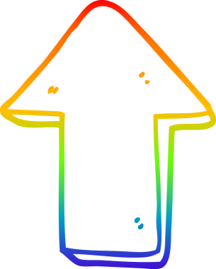gökkuşağı gradyan çizgi çizimi Bir insan tarafından çizilmiş ok