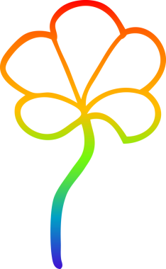 gökkuşağı gradyan çizimi bir insan tarafından çizilmiş bir karikatür çiçeği