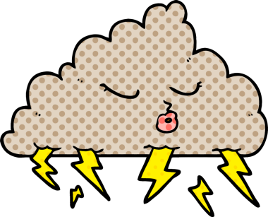 bir insan tarafından çizilmiş bir gökgürültüsü bulutu