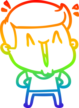 Gökkuşağı gradyanı çizimi bir insan tarafından çizilmiş heyecanlı bir çizgi film