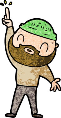 Bir insan tarafından çizilmiş sakallı bir adam.