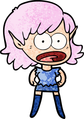 Bir insan tarafından çizilen elf kızı şok etti.