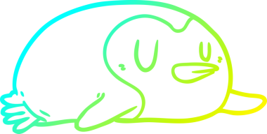 Bir insan tarafından çizilmiş bir penguen karikatürü.