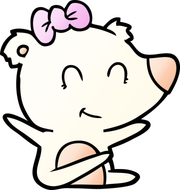 Bir insan tarafından çizilmiş dişi kutup ayısı çizgi filmi.