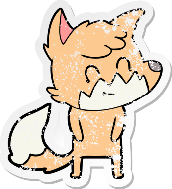 Bir insan tarafından çizilmiş karikatür dostu tilkinin sıkıntılı çıkartması.