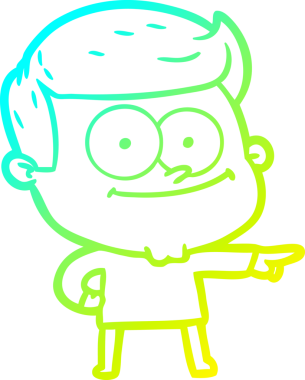 Bir insan tarafından çizilmiş mutlu bir adamın soğuk çizgi çizimi.