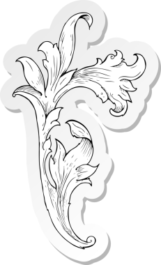 Geleneksel bir el çıkartması. Bir insan tarafından çizilmiş çiçek girdabı.