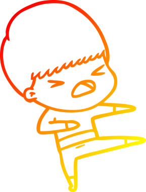 İnsan tarafından çizilmiş bir çizgi filmin sıcak gradyan çizimi.