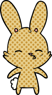 Bir insan tarafından çizilmiş meraklı tavşan çizgi filmi.